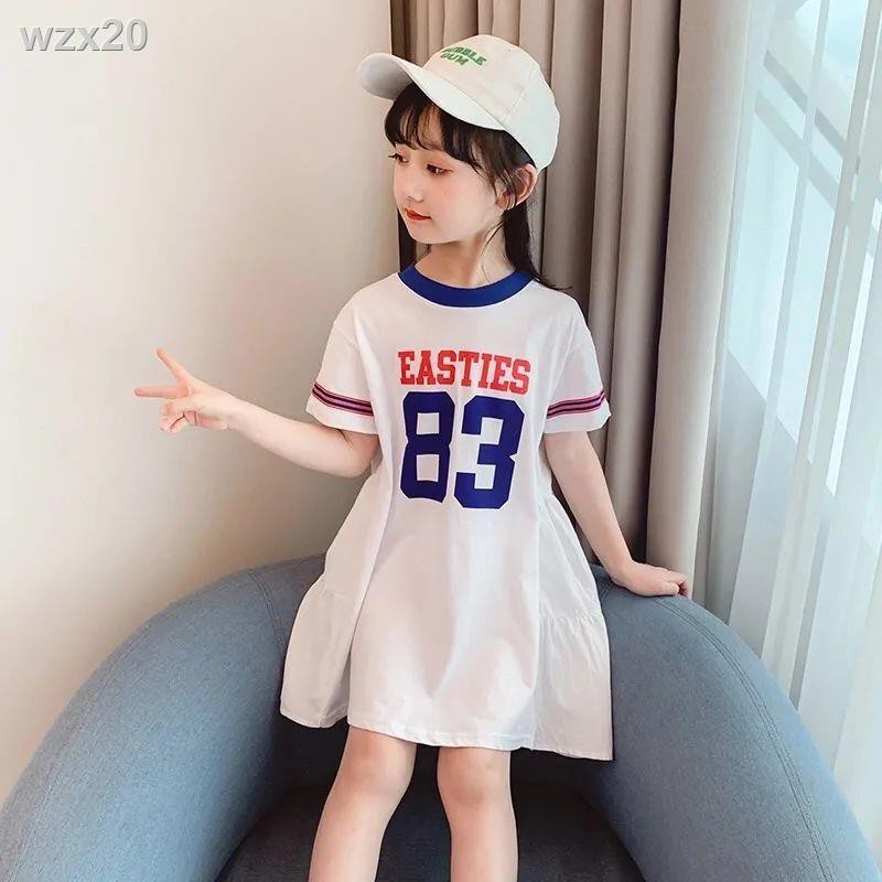 ☾✲Váy nữ màu đỏ lưới kiểu tây mùa hè 2021 cô gái mới 12 phiên bản Hàn Quốc của trẻ em 15- năm tuổi