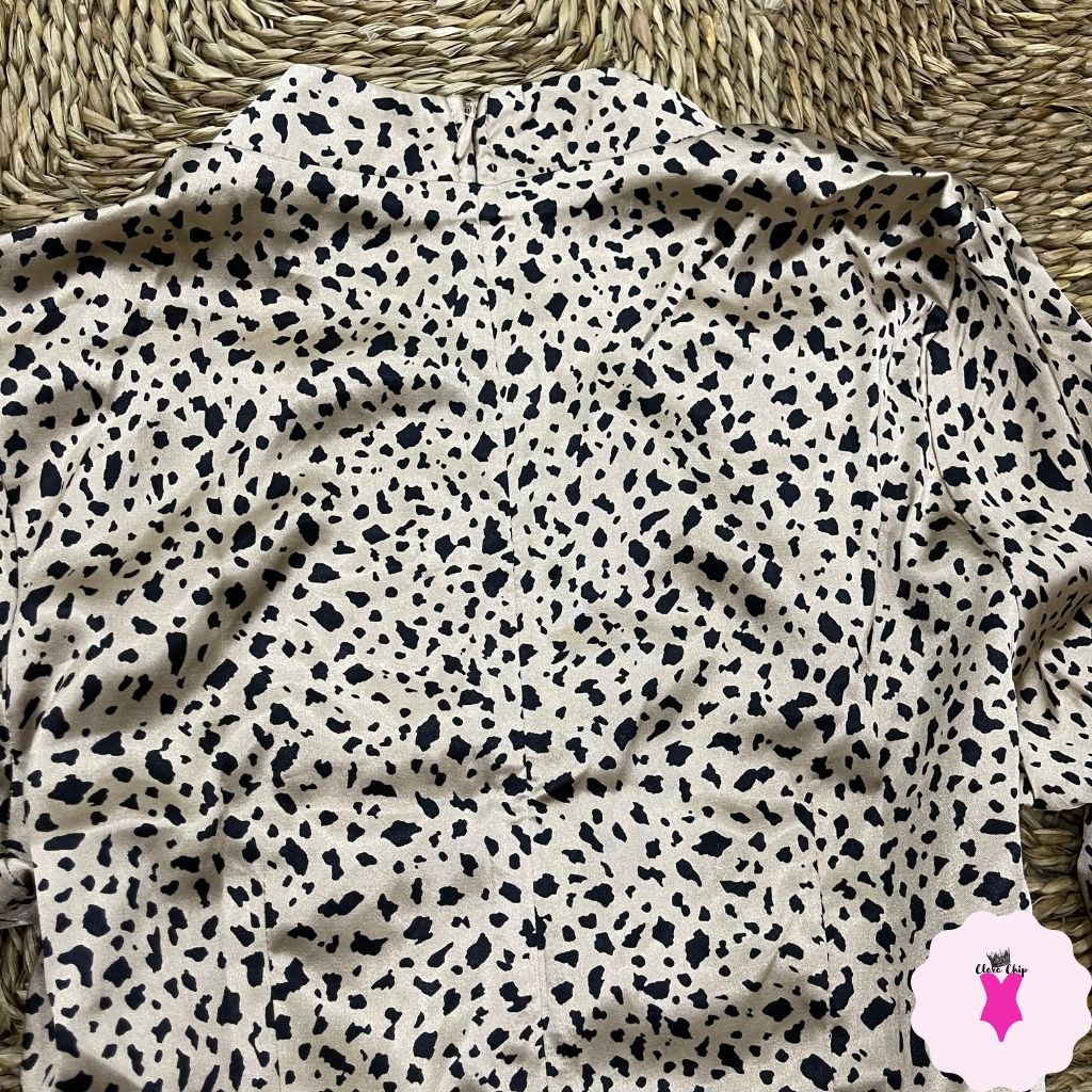 Váy lụa ôm hoạ tiết da báo Chocolate USA siêu quyến rũ trendy ClaraChip