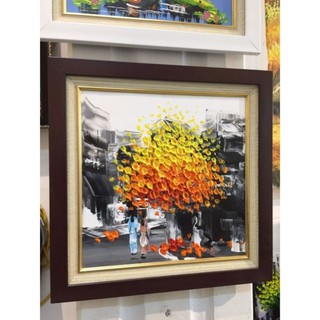 [MUA1 TẶNG 1]_TRANH SƠN DẦU PHỐ CỔ BỐN MÙA HỌA SỸ VẼ THỦ CÔNG(40X40)