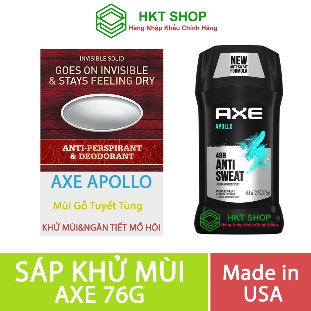 Lăn khử mùi ngăn tiết mồ hôi Axe Apollo 76G - HKT Shop