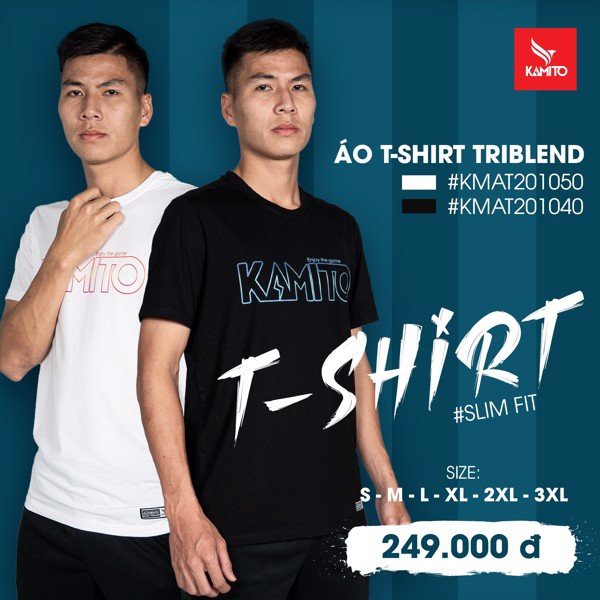 Áo Thể Thao Nam T-shirt KAMITO Đẹp Mềm Nhẹ Thấm Hút Mồ Hôi