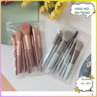 Cọ trang điểm 8 món Dụng cụ làm đẹp nội địa trung có túi zip đựng giá rẻ ,cọ mềm bắt phấn loại 1