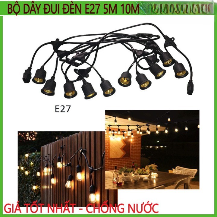 DÂY ĐUI ĐÈN NGOÀI TRỜI TRANG TRÍ SÂN VƯỜN