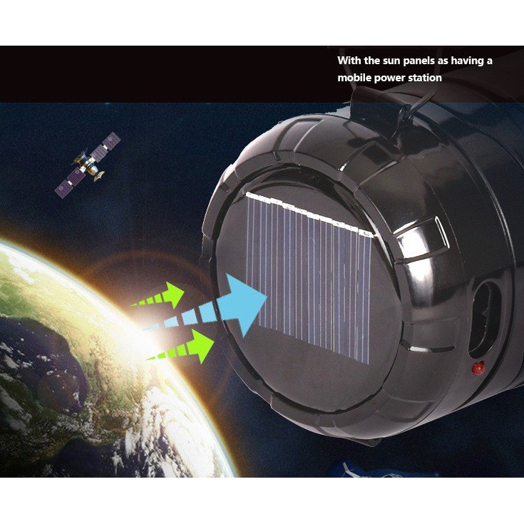 ĐÈN PIN 7088 CẦM TAY SẠC ĐIỆN ĐA NĂNG 4 IN 1 CÓ SẠC NĂNG LƯỢNG MẶT TRỜI  - Đèn Pin sạc