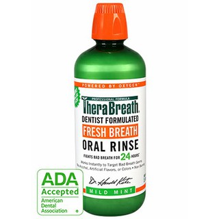 Nước súc miệng trị hôi miêng TheraBreath 473ml. TheraBreath Fresh Breath Oral Rinse, Mild Mint, 16 Ounce Bottle