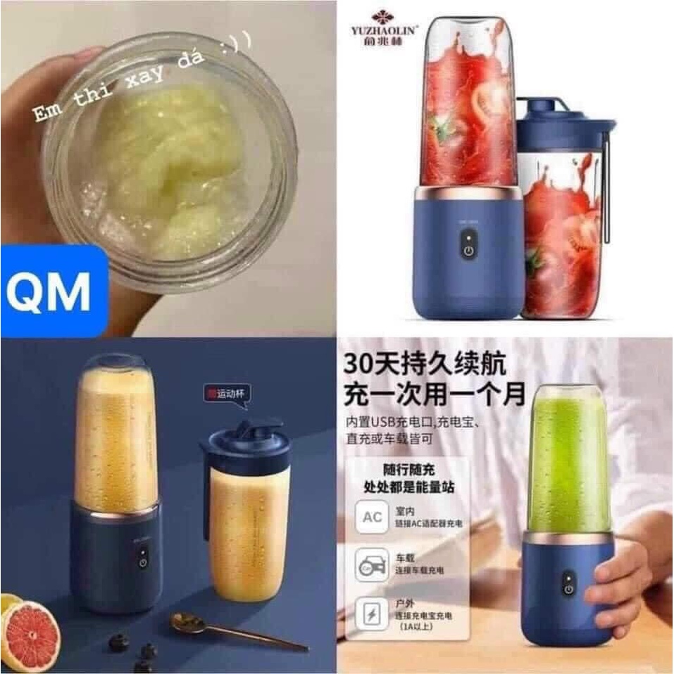 MÁY XAY MINI CẦM TAY 6 LƯỠI JUICING CUP SIÊU TIỆN LỢI, SIÊU GỌN NHẸ TẶNG KÈM NẮP