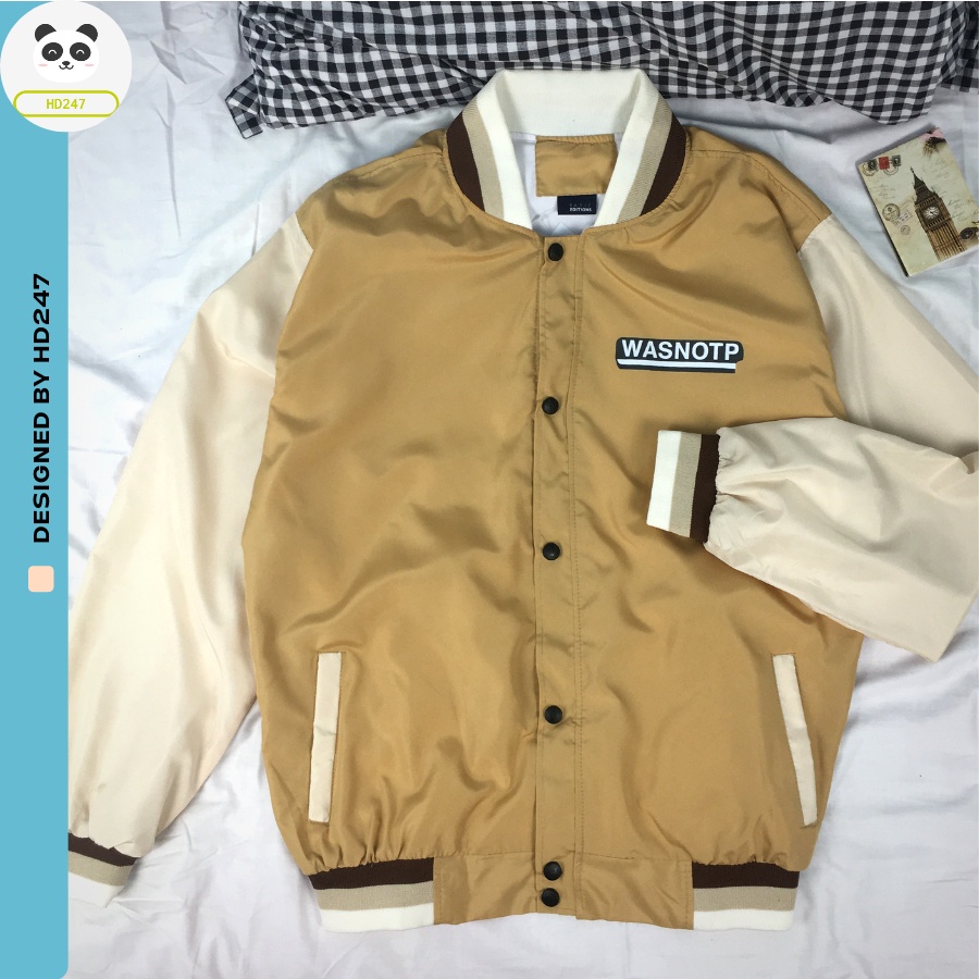 Áo Khoác Bomber Jacket WASNOTP Chất Dù Nữ Unisex HD247 0258