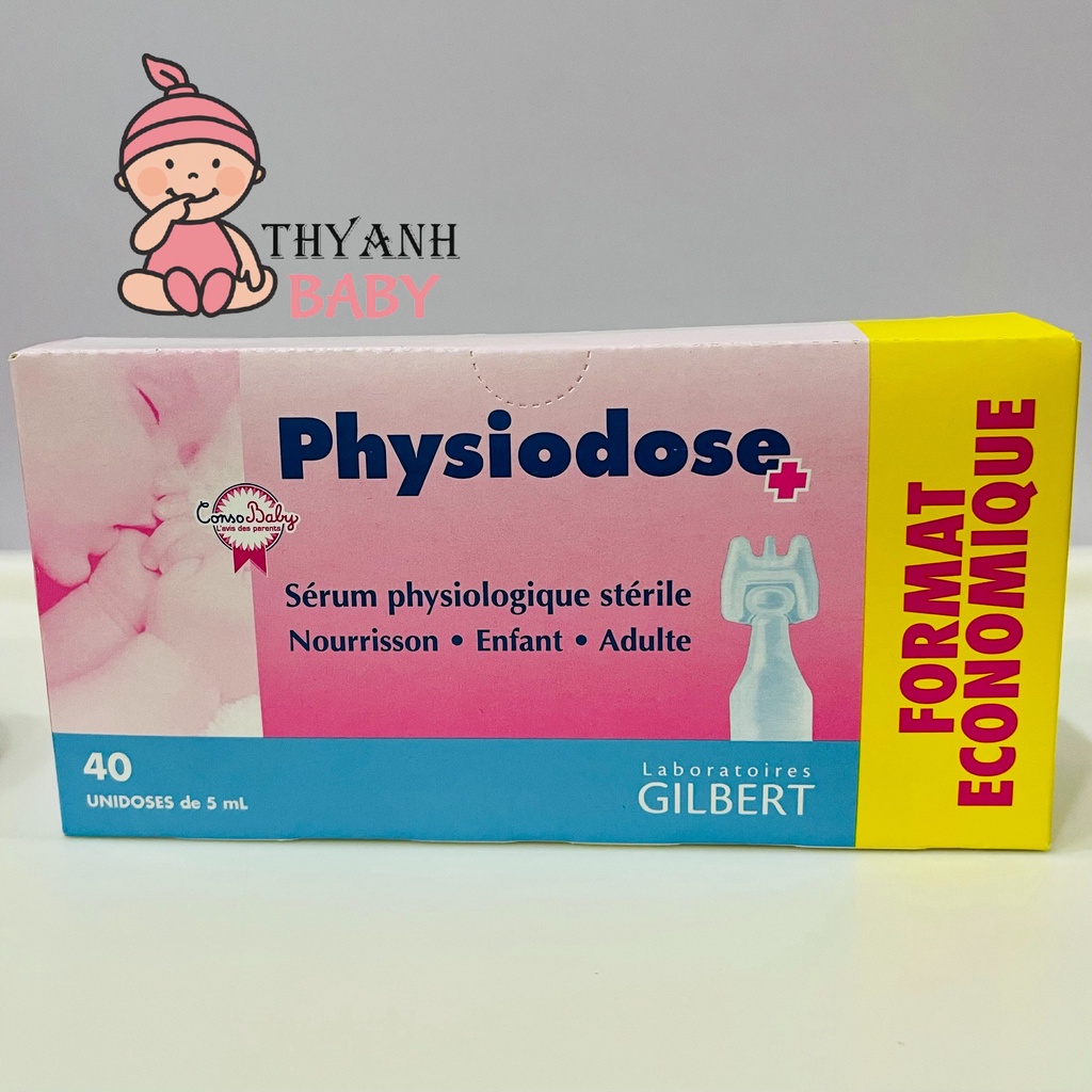 Nước Muối Sinh Lý Physiodose Pháp - Muối Hồng [Tep 40 ống 5ml/1]