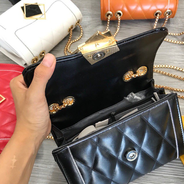 Túi Đeo Tréo Nữ Linh Store Túi Đeo Vai 3 Ngăn Trần Trám Khóa Kính Nghiêng Thời Trang Phong Cách Hàn Quốc - LS11