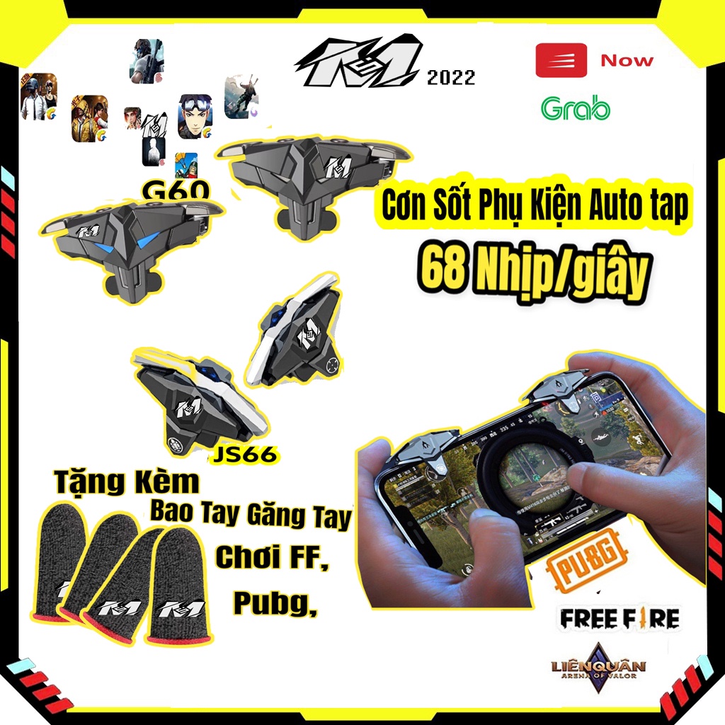 🆔Nút bắn pubg auto tap G60 chế độ click 68 nhịp/s, phụ kiện chơi game free fire, Pubg mobile ,.. Nút bấm gaming game.