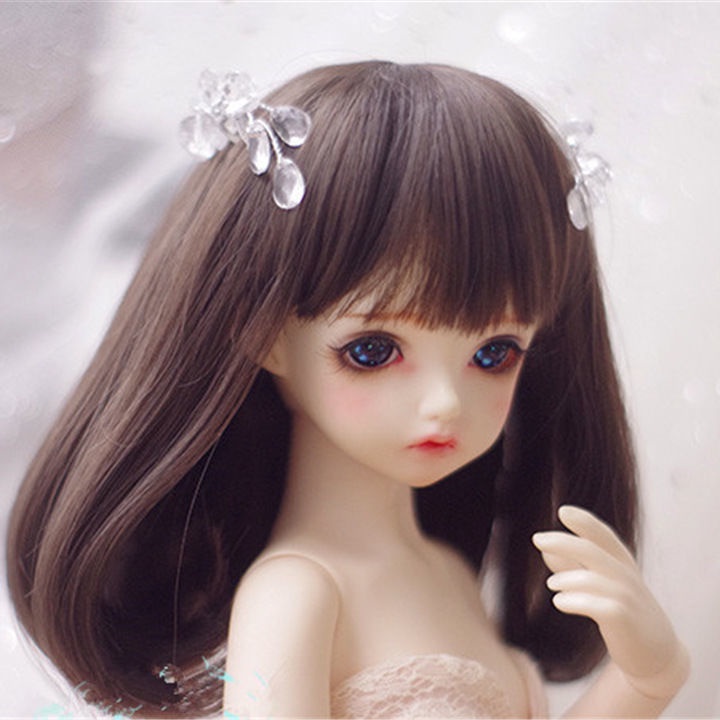 Tóc Giả Búp Bê Bjd 3 6 6 Chiếc Lá Màu Hồng gradient 3 6 Điểm Xoăn Dài Màu Xanh Dương gradient Chịu Nhiệt Độ Cao 8.26