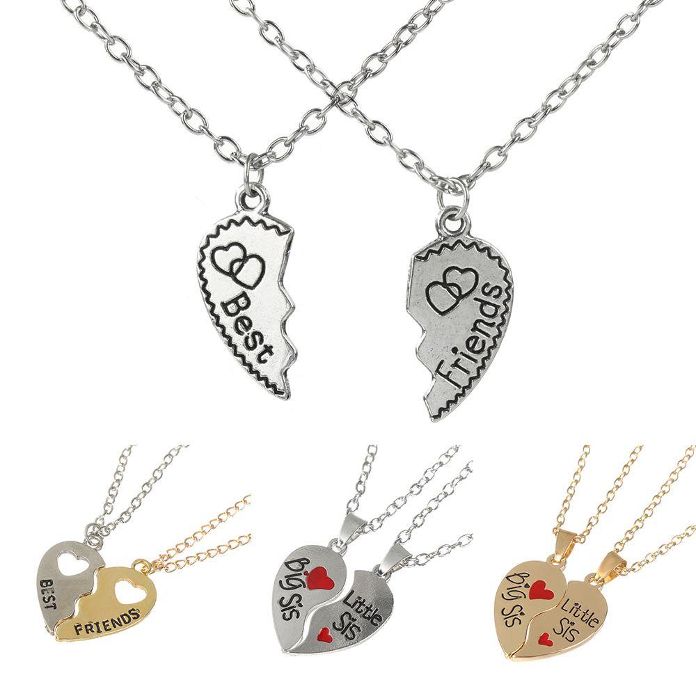 Bộ 2 Mặt Dây Chuyền Hình Trái Tim Khắc Chữ Best Friends Dùng Làm Quà Valentine