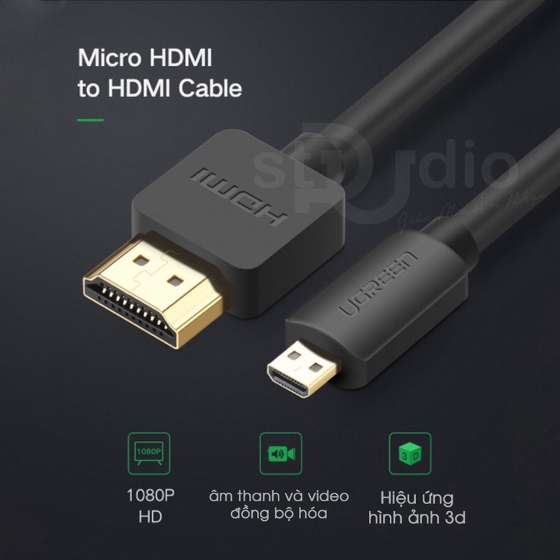 Cáp Micro HDMI to HDMI 1.5M Ugreen 30102,30103,30104