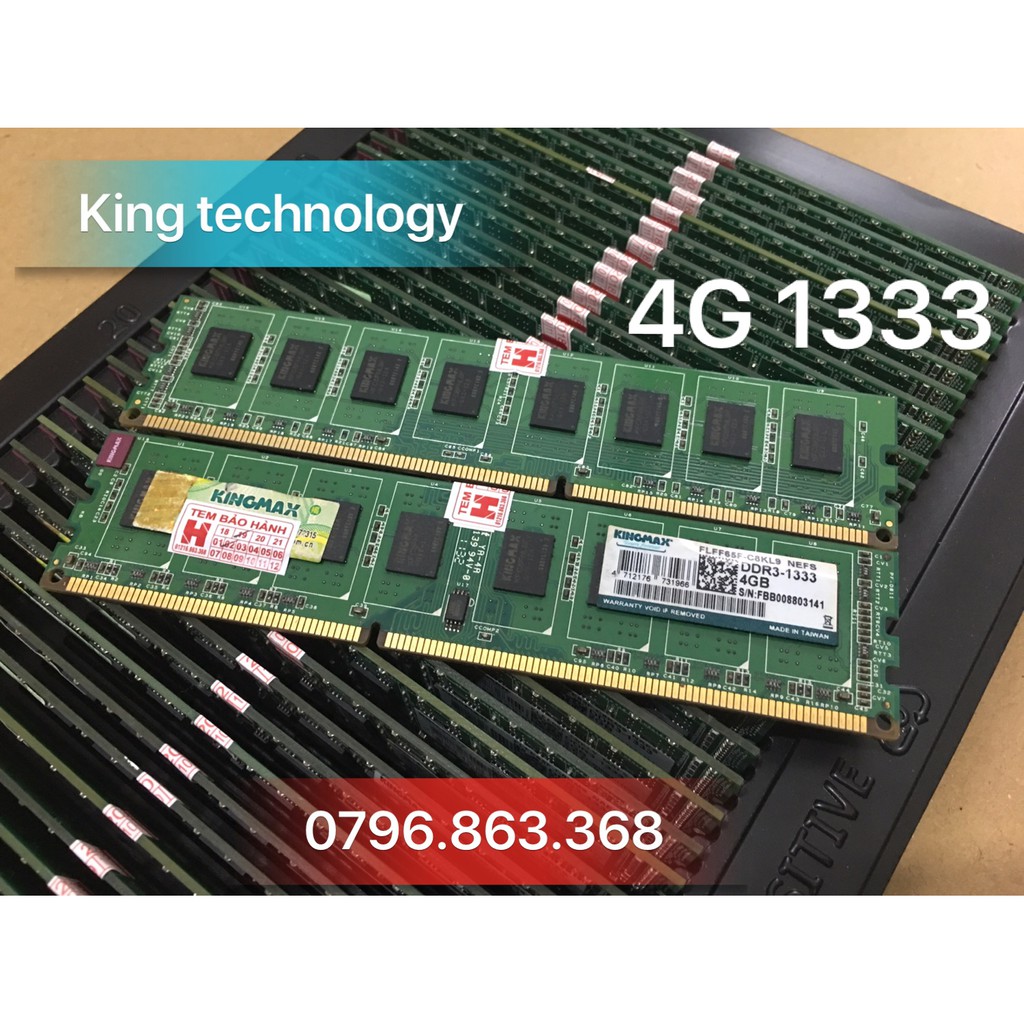 RAM KINGMAX, KINGSTON 2G, 4G DDR3 1333 PC (dùng cho máy tính để bàn)