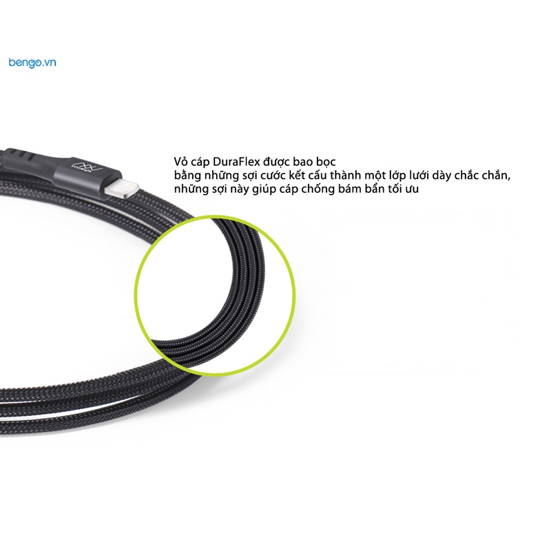 Cáp Sạc USB-C To LN MFI 1.5m INNOSTYLE DuraFLEX DuPont Kevlar
