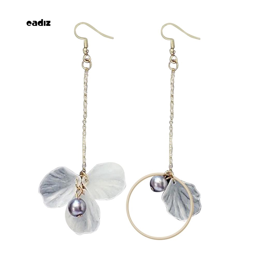 Khuyên tai dáng dài mặt hình bông hoa phong cách thời trang tinh tế