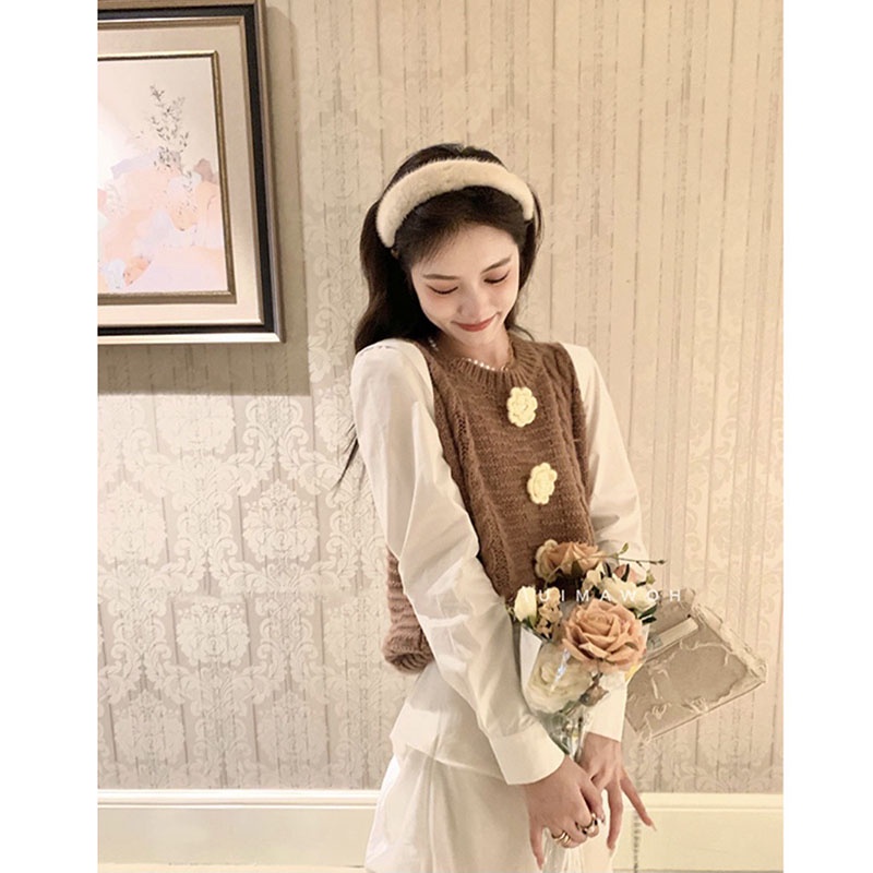 Áo Len Phối Tay 4 Bông Hoa Hàng Quảng Châu M0698-Violet