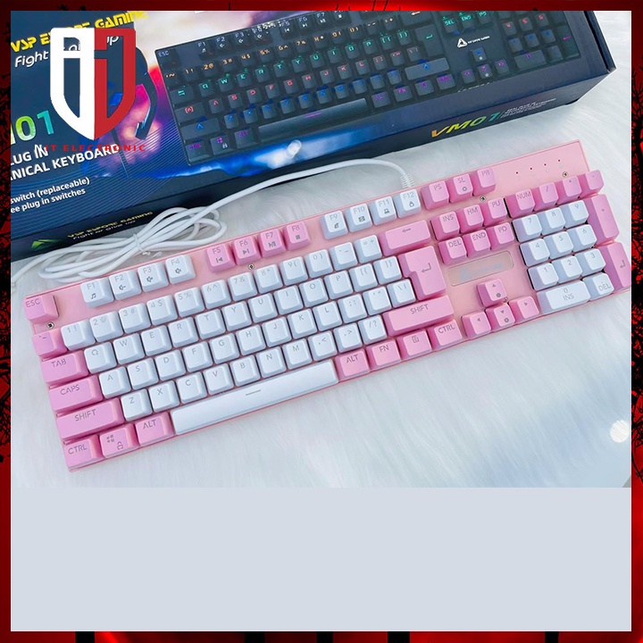 Bàn phím cơ VSP VM01 Led Rgb gaming có dây bàn phím máy vi tính laptop pc đèn led Keyboard chuyên game