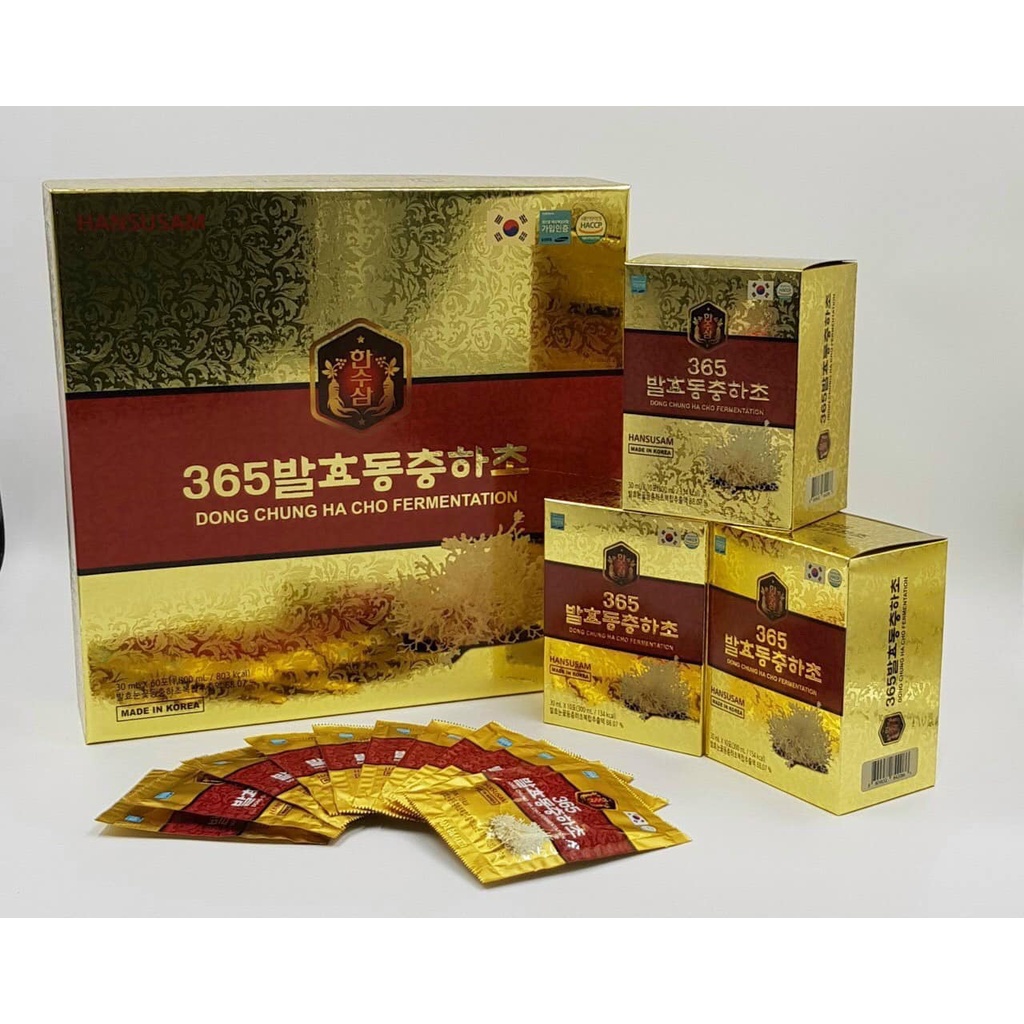 Nước Đông Trùng Hạ Thảo Lên Men Hàn Quốc Hộp 60 Gói x 30ml