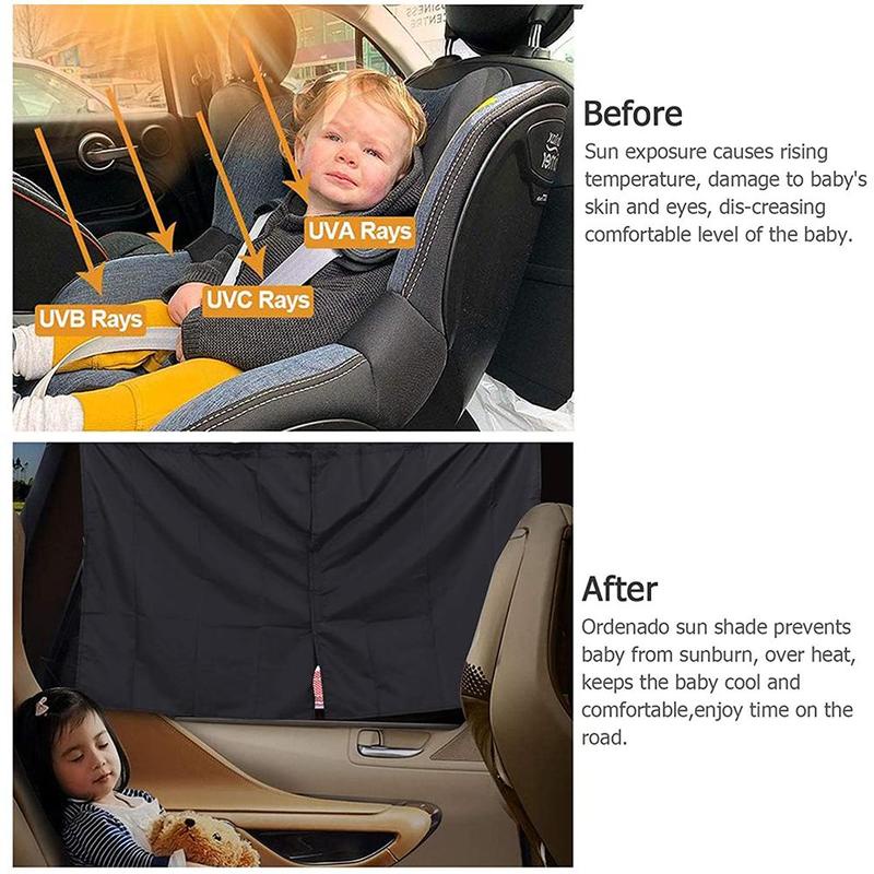 Set 2 Rèm Cửa Sổ Xe Hơi Chống Tia UV Bảo Vệ An Toàn Cho Bé Có Thể Điều Chỉnh