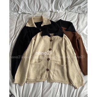 Áo len cài khuy cổ polo
