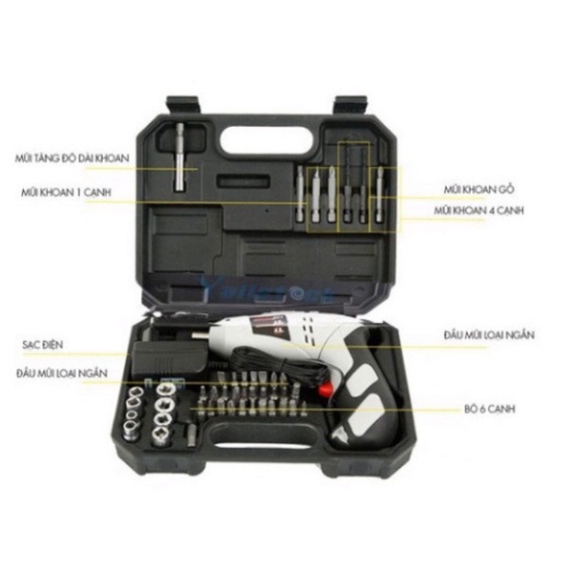 Máy khoan vặn ốc vít cầm tay mini 45 chi tiết Joust Max- Bảo Hành 12 Tháng