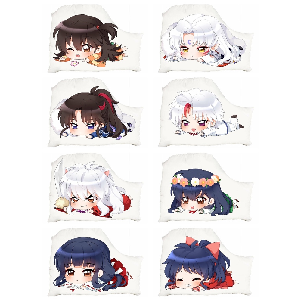 (NẰM) Gối ôm in hình nhân vật INUYASHA KHUYỂN DẠ XOA anime chibi tiện lợi xinh xắn êm ái