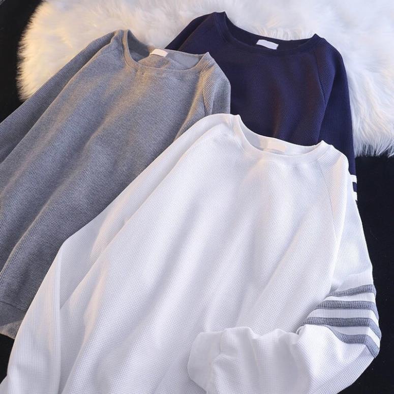 Áo Dài Tay 4 Sọc, Nỉ Sweater Form Rộng Sọc Tay Chất Đẹp Thời Trang Thu Đông(Hàng Sẵn)