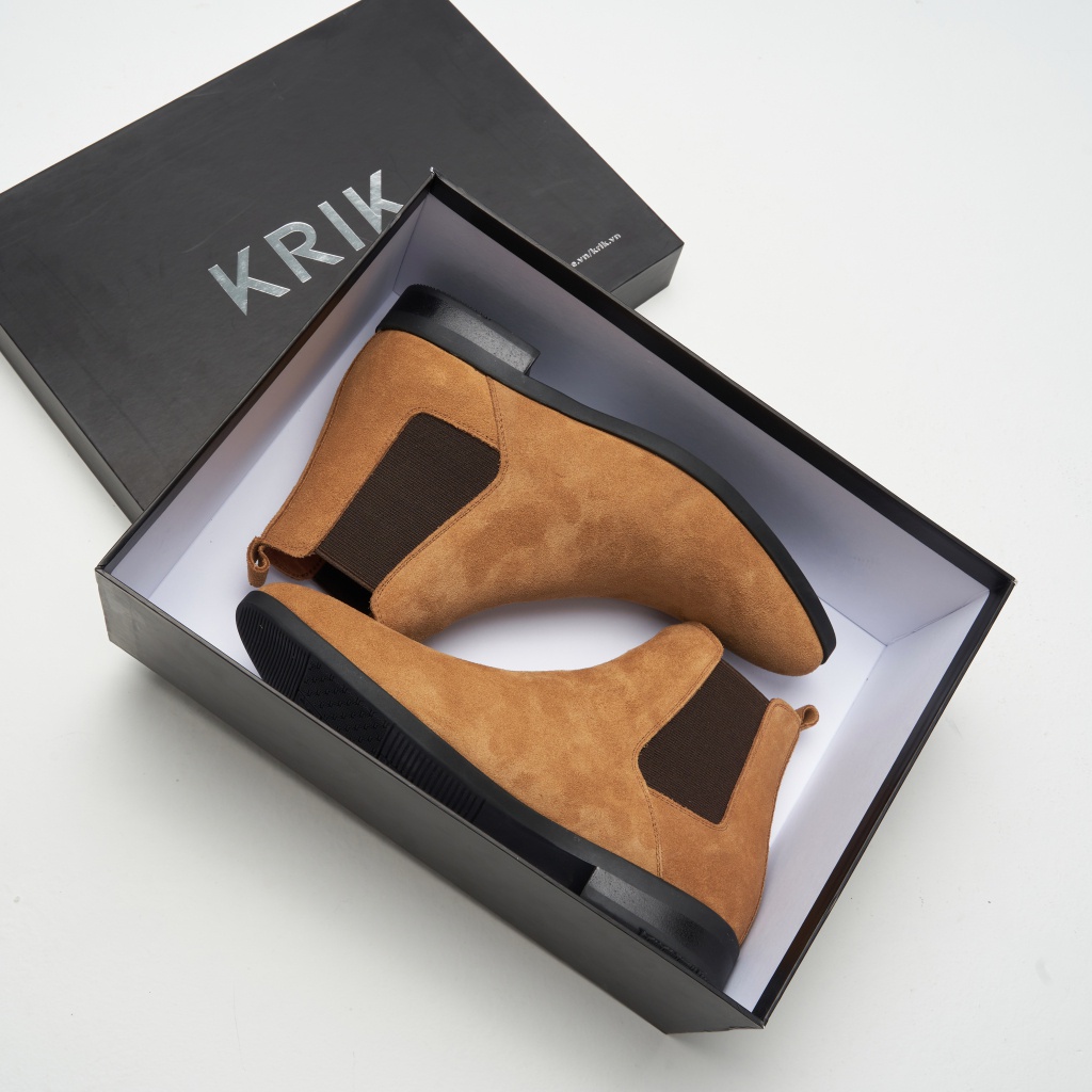 Giày Nam Chelsea Boot Da Bò Nhập Khẩu KRIK Tăng Chiều Cao Thiết Kế Da Lộn Nâu Trẻ Trung Dễ Phối Đồ GN9012 | BigBuy360 - bigbuy360.vn