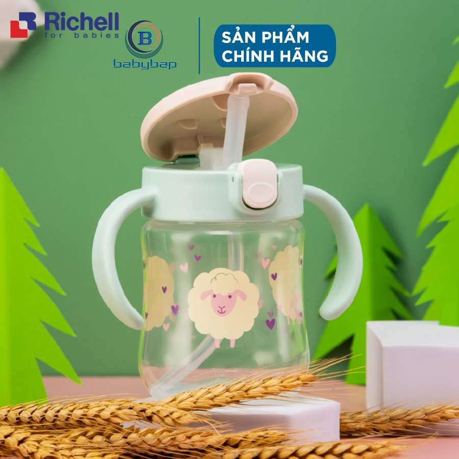 Bình Ống Hút Mugood Richell 200ml Phù Hợp Với Bé Từ 7 Tháng