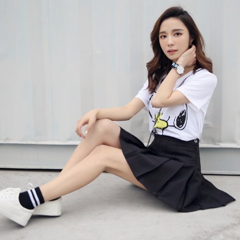 GENAISHA Chân váy xếp ly năng động thời trang phong cách Hàn Quốc xinh xắn cho nữ