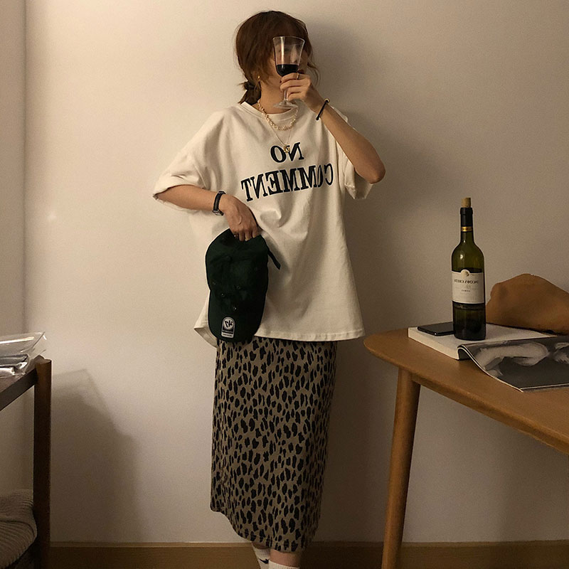 Fashion English Korean version of the high street trend printing short-sleeved T-shirt