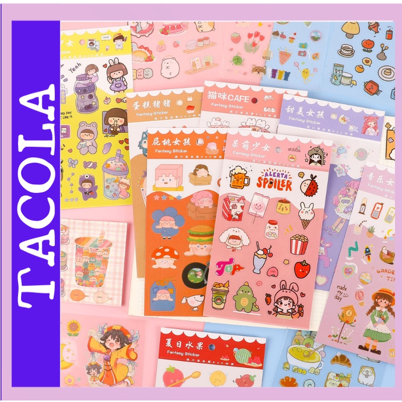 Bộ 6 Tấm Sticker Trong Dễ Thương Chọn Mẫu SK03