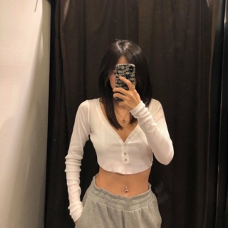 Áo croptop tay dài