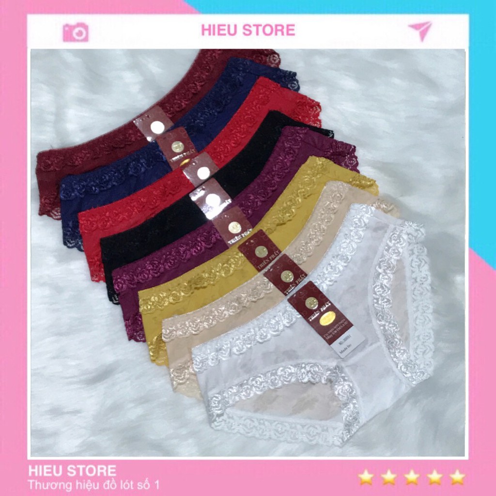 Combo Quần Lót Nữ Su Gấm Hoa Lưng Ren, Quần lót Viền Ren Cực Quyến Rũ Hieu Store24h - 30091