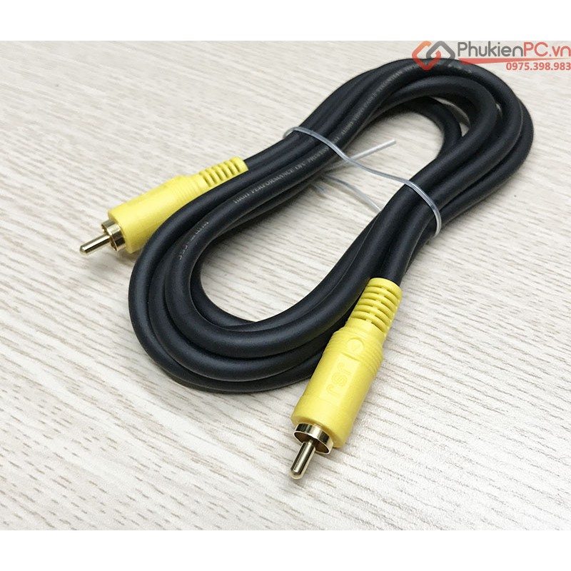 Dây cáp hoa sen AV RCA dài 1.8M dùng cho Sound card Loa Âm ly, HD Player to TV (Tivi) Amply dàn âm thanh.