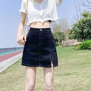 Chân váy jean Mini Lưng Cao Thời Trang Mùa Hè Hàn Quốc Dành Cho Nữ