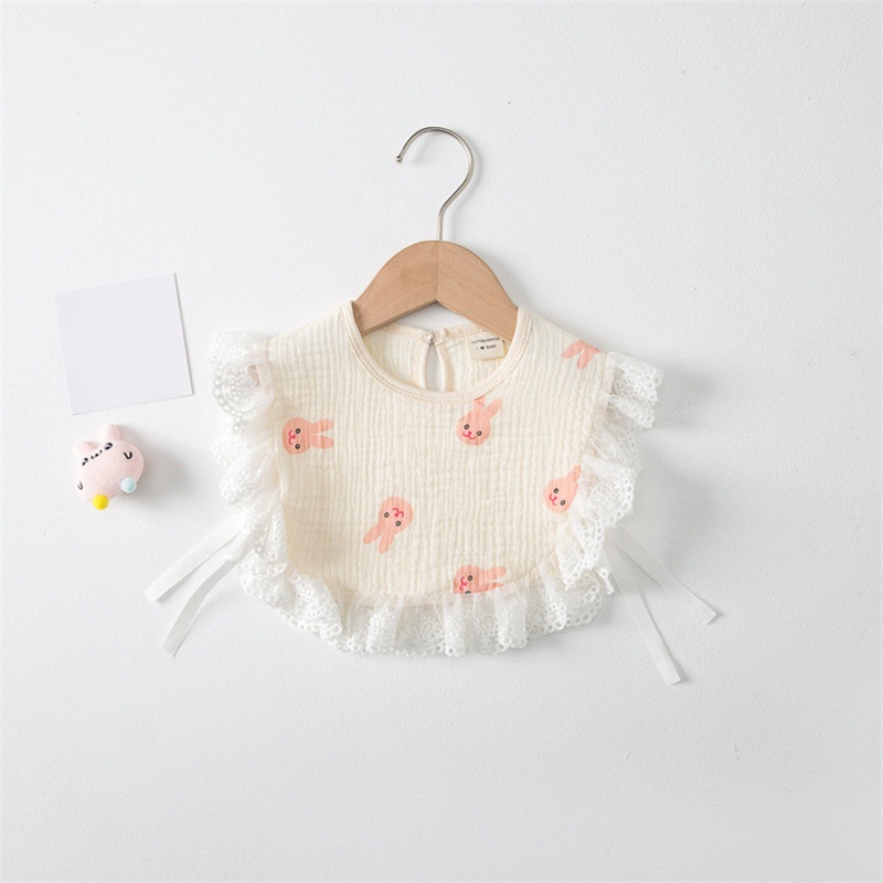 Yếm Cổ Lá Sen Chất Liệu Cotton Phối Ren Xinh Xắn Cho Bé