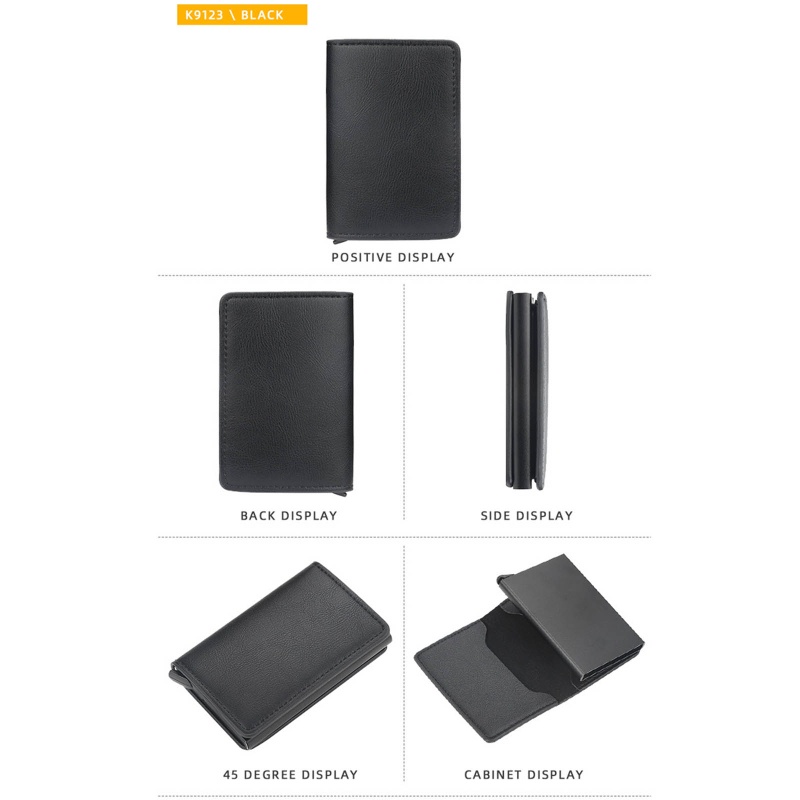 Ví Da Pu Mini Siêu Mỏng Chống RFID Đựng Tiền / Thẻ ID Kiểu Doanh Nhân Cho Nam