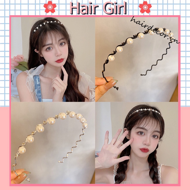 Băng Đô Đính Ngọc Trai Thời Trang Hàn Quốc Xinh Xắn