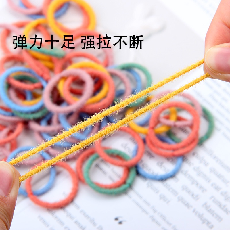 Set 100 Dây Chun Buộc Tóc 2.5CM Nhiều Màu Dành Cho Bé Gái