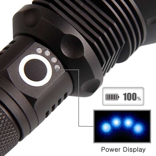 Mới Đèn Pin LED CREE XHP70 Có Thể Sạc Lại Bằng Cổng USB 26650