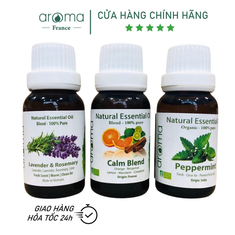 Tinh dầu xông Aroma Hoa Oải Hương & Hương Thảo , Cam Quế , Bạc Hà 10ml