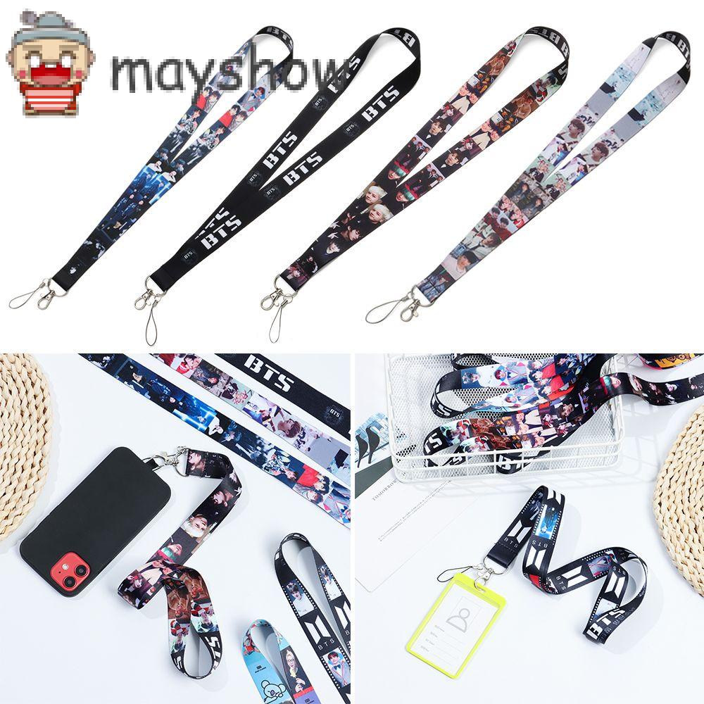 MAYSHOW New KPOP Neck Strap Fashion Bangtan Boys BTS Lanyard Keychain DIY Gift SUGA V JIMIN JIN TATA COOKY Cartoon MANG RJ Long