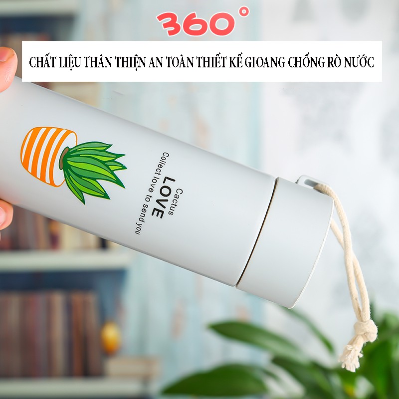 Bình nước in hình xương rồng nhiều màu 400ml Cute - Velosa | BigBuy360 - bigbuy360.vn