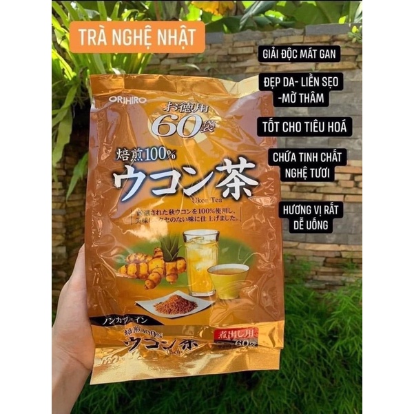 Trà nghệ Ukon Orihiro 60 gói Nhật Bản - Trà nghệ mùa thu Orihiro 60 gói hỗ trợ thải độc, bảo vệ dạ dày