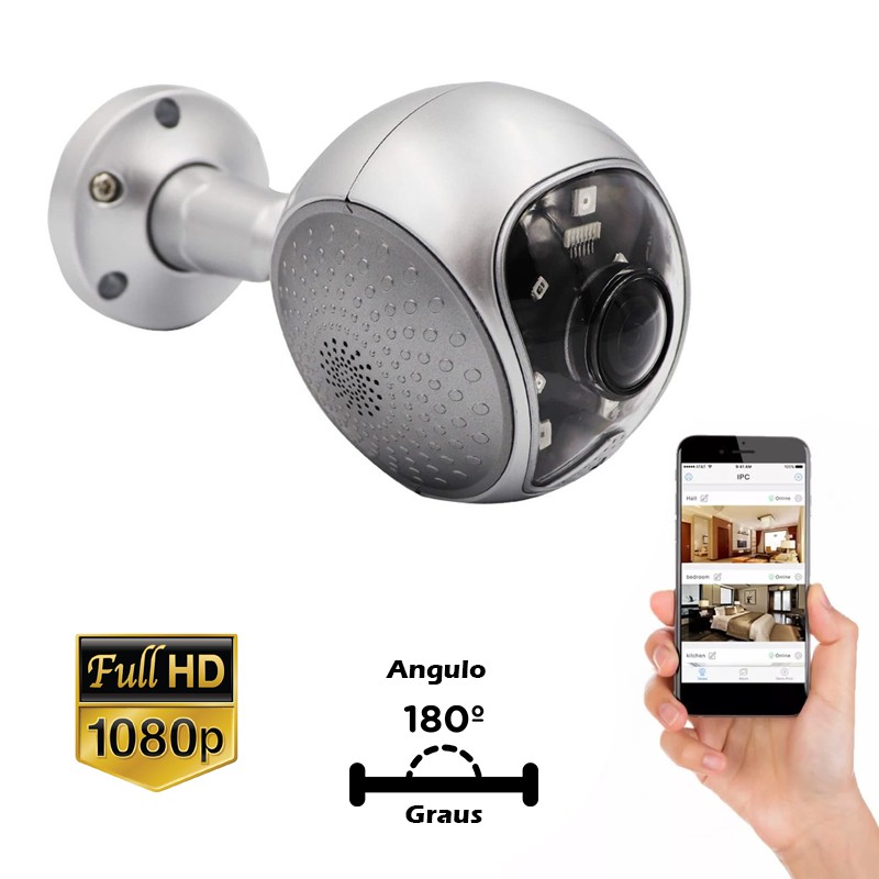 Camera ip wifi góc rộng 180 độ Carecam 2.0 MP – Quan sát ban đêm Xem đêm có màu, Chống nước – Bảo hành 18 tháng