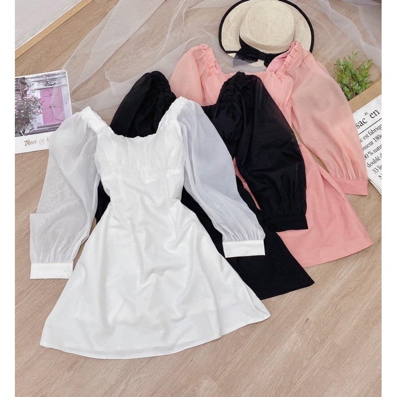 8066 đầm cổ u tay voan | BigBuy360 - bigbuy360.vn