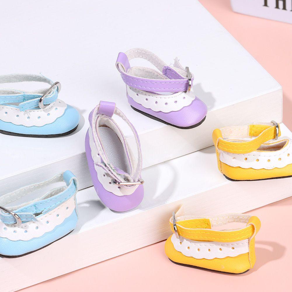 Bebetterm Giày Da Sáng Dài 5cm Handmade Thời Trang Cho Búp Bê Mặc Khi Chơi Nhà