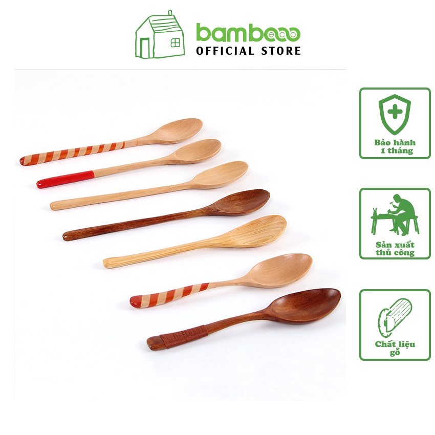 Muỗng thìa gỗ tre BAMBOOO ECO chống dính chịu nhiệt cao cấp trang trí bàn